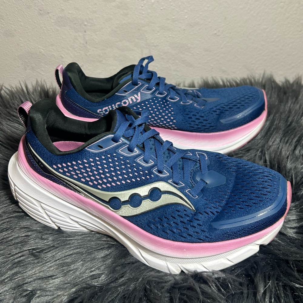 Saucony Guide 17 Stabiltiy Running NavyOrchid Lace Up Running Sneakers Size 8.5 - Picture 4 of 12